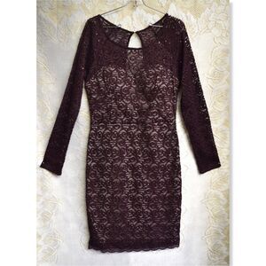 Sequin Hearts Womens Sz 13 Y2K Tight Lace Clubwear Going Out Dress Corset Back